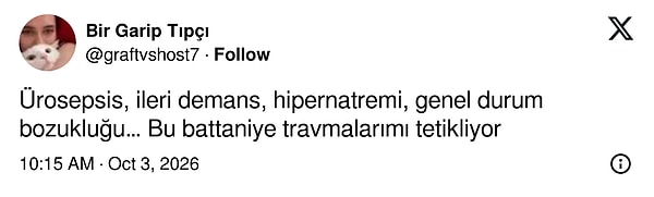 Battaniye bir hekimin travma listesine girdi