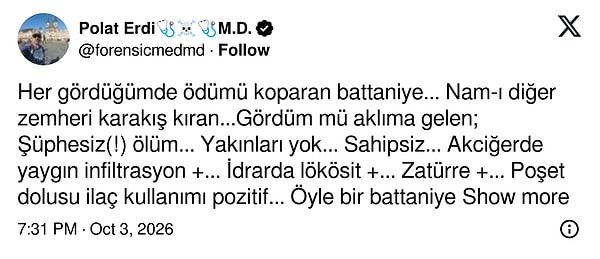 Battaniyeyi adli tıp gözüyle okuyan yorum