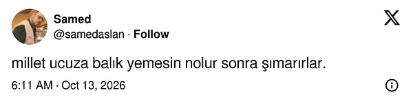 Çağrının halkın ucuza balık yemesini engellemeye yönelik olduğu yorumu yapıldı