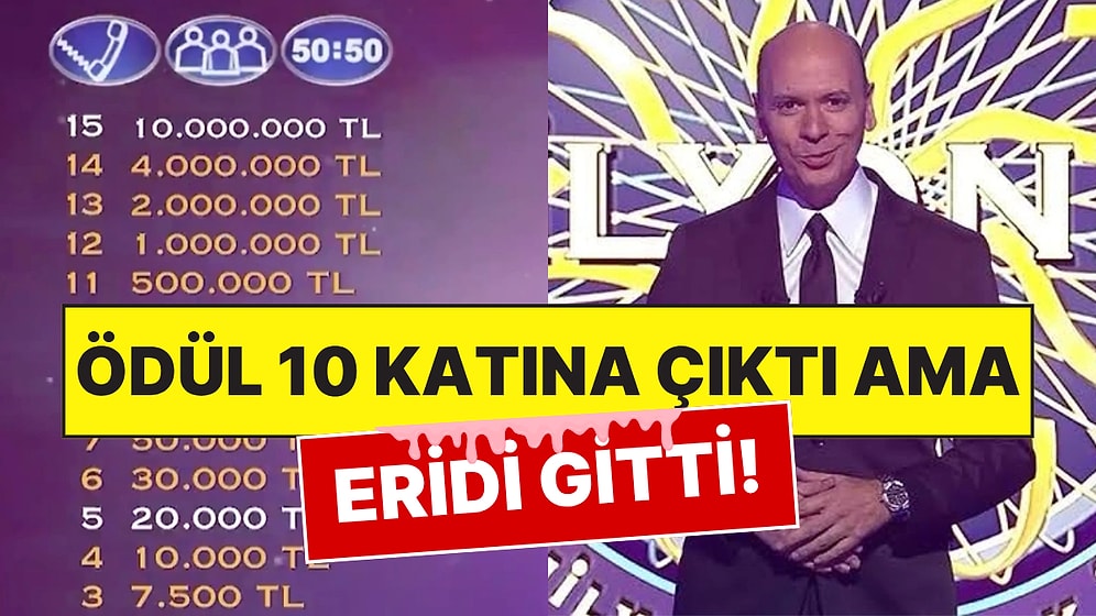 Kim Milyoner'de 10 Milyon TL'lik Rekor Ödül Dolar Bazında 2011'deki 1 Milyon TL'nin Bile Gerisinde Kaldı!