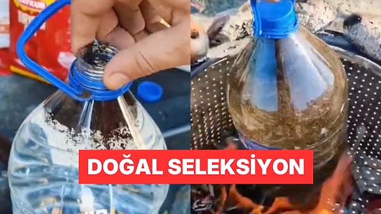 Pet Şişeyi Közün Üzerine Koyup Çay Demleyen Vatandaş Kafa Karıştırdı