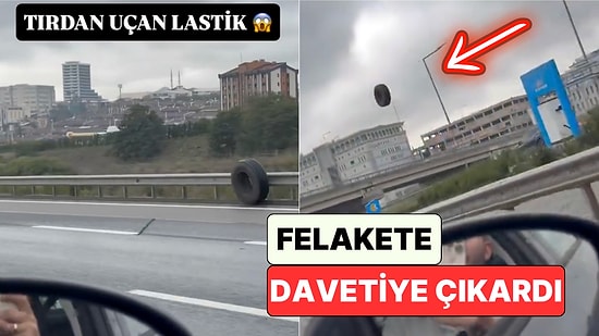 Kuzey Marmara Otoyolu'nda Tırdan Kopan Lastik Metrelerce Yol Aldı