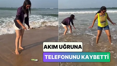 Sahilde Video Çekmek İsteyen Kadın Telefonunu Dalgalara Kaptırdı