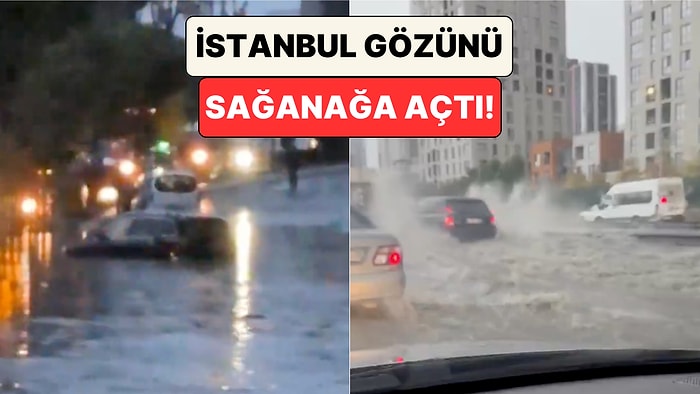AFAD ve Meteoroloji Uyarmıştı: İstanbul Genelinde Etkili Olan Sağanak Yolları Göle Çevirdi!