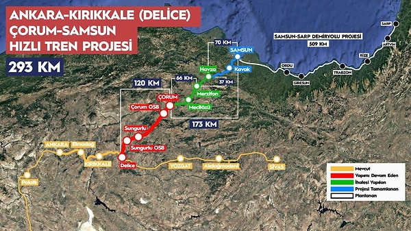 Delice-Çorum kesiminde ilerleme yüzde 40'ı geçti, kazıda oran yüzde 90'a ulaştı.