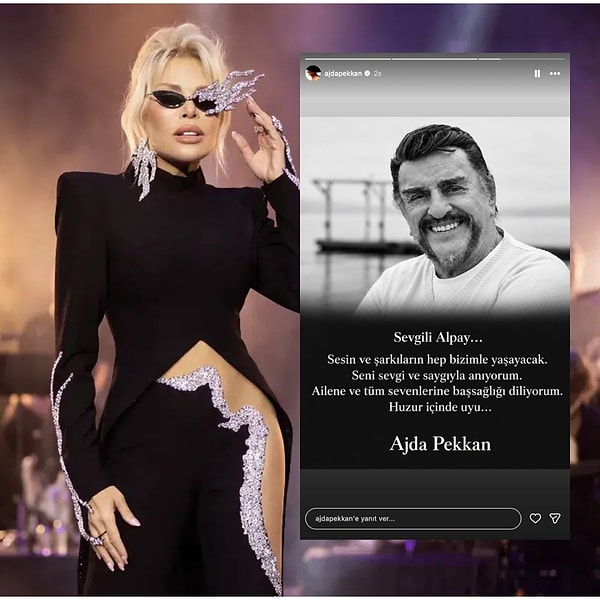Alpay'ın vefatı müzik dünyasında büyük üzüntü yaratırken, Türk pop müziğinin Süperstar'ı Ajda Pekkan da usta sanatçıya duygusal bir paylaşımla veda etti.