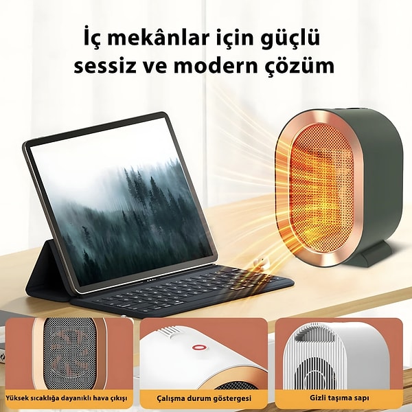 Hilda XH-1201 ışıksız mini ısıtıcı sepete özel 1.990 TL yerine net 1.791,00 TL!
