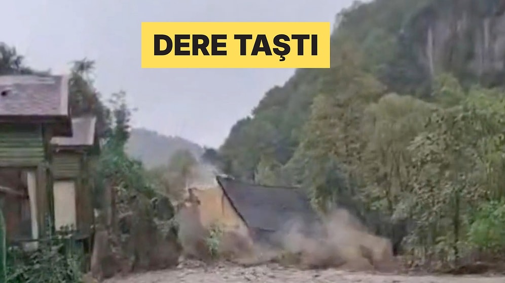 Sakarya Sapanca'da Taşan Derenin Kenarındaki İki Katlı Villa Saniyeler İçinde Yıkıldı