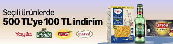 Seçili gıda ve market ürünlerinde 500 TL'ye 100 TL indirim!