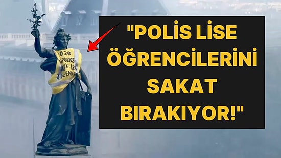 Paris’teki Protestolarda Marianne Heykeline Sarı Yelek Giydirdiler