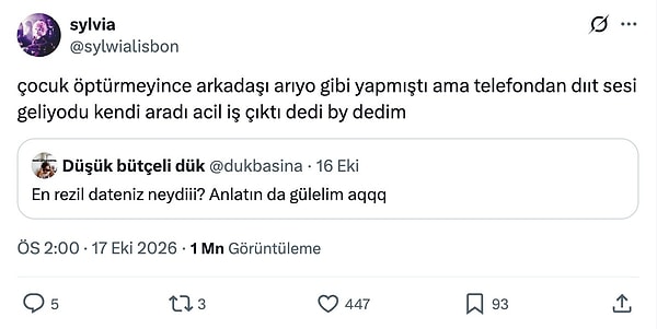 12. Öpüşme olmayınca kendi kendini arayıp 'acil iş çıktı' demek.