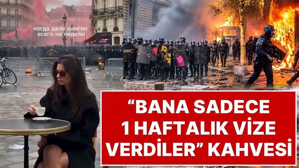 Fransa Yanarken Paris'te Kahve İçen Kadının "Bana Sadece 1 Haftalık Vize Verdiler" Videosu Gündem Oldu