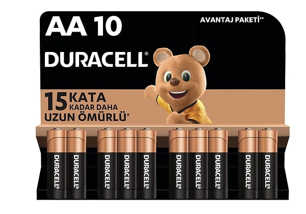 Duracell Basic AA alkalin kalem pil 10'lu paket sepete özel 473,75 TL yerine net 379,00 TL!
