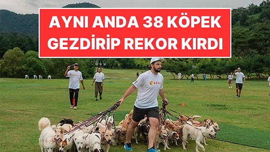 Aynı Anda 38 Köpek Gezdirip Rekor Kırdı