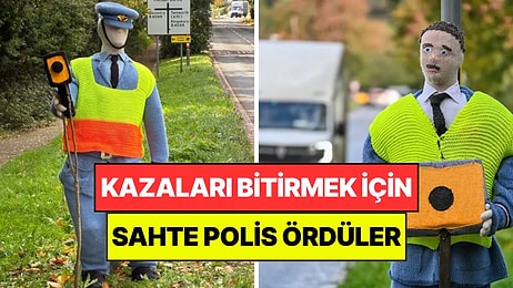 Köylüler Kazalar Dursun Diye Sahte Polis ve Hız Kamerası Yaptı: Gören Frene Basıyor