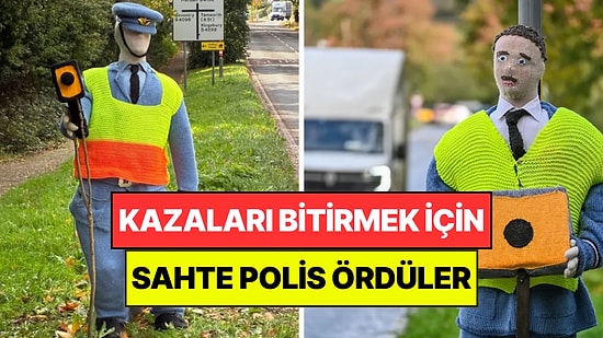 Köylüler Kazalar Dursun Diye Sahte Polis ve Hız Kamerası Yaptı: Gören Frene Basıyor