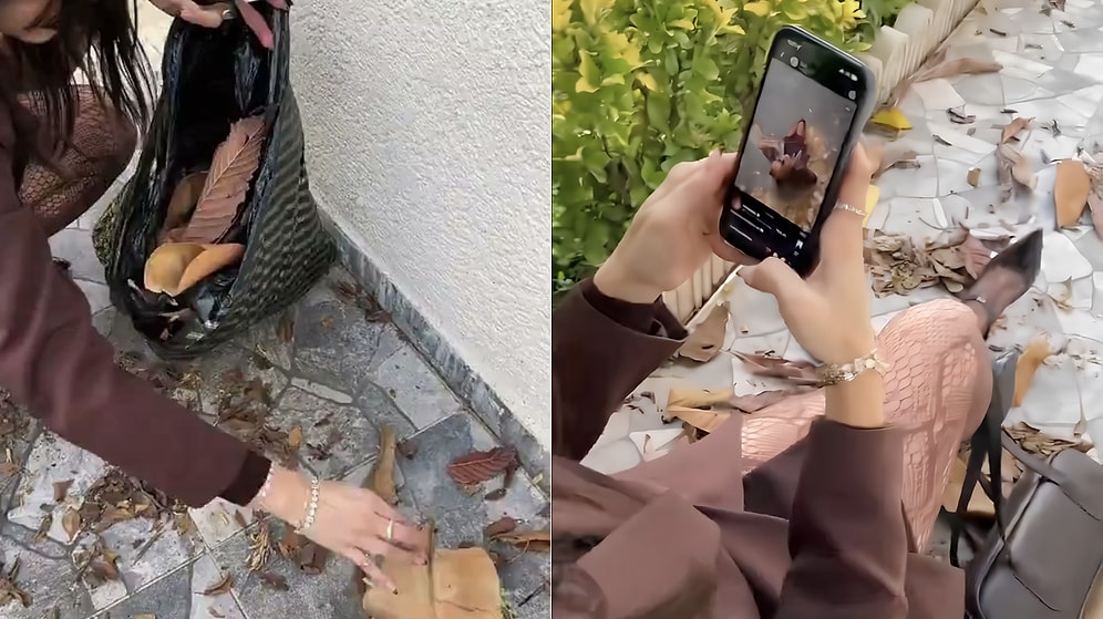 Woman Amuses Social Media by Scattering Street Leaves in Her Garden for Instagram