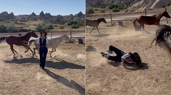 Fearless Woman Shares Incredible Moment She Walks Eagerly Among Running Horses
