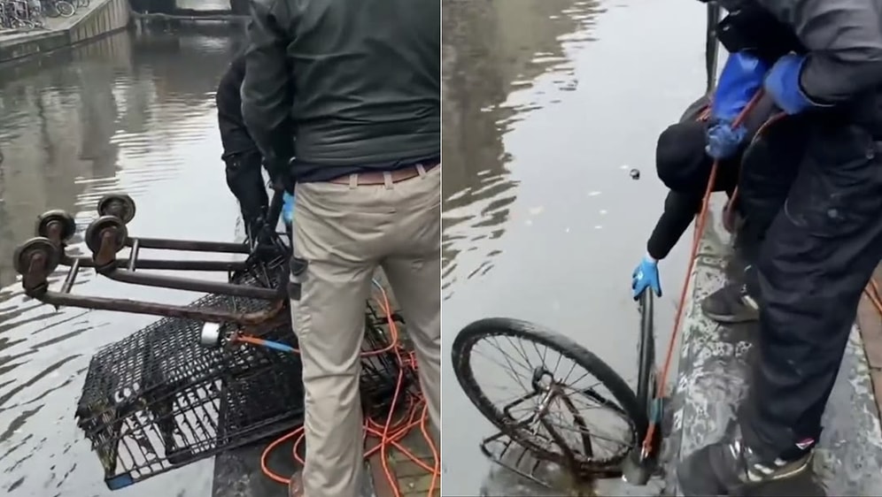 Magnet Hunter Pulls Shopping Carts and Bikes From Amsterdam Canal