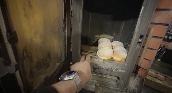 He put pinewood beneath the rolls to start the fire.