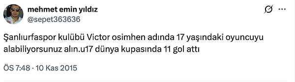 İlk olarak Scouting yeteneğine 20 üzerinden 20 vereceğimiz tweete bakalım.