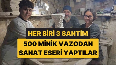 Her Biri Sadece 3 Santimetre: 500 Minik Vazodan 6 Ayda Sanat Eseri Yaptı
