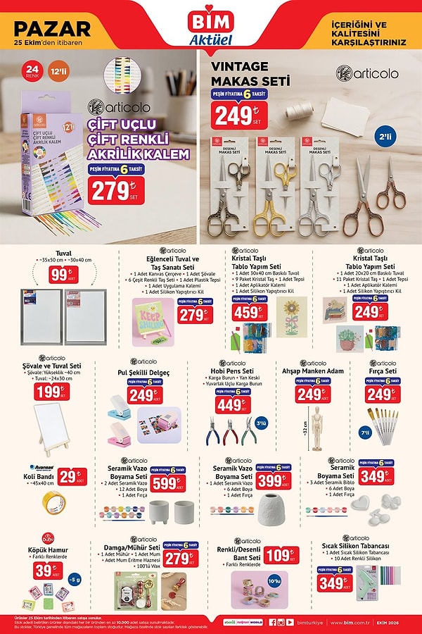 Articolo Çift Uçlu Çift Renkli Akrilik Kalem 279 TL