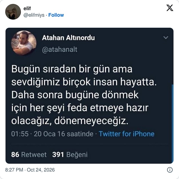 Yıllar önce yazılıp zamanla ağırlaşan cümle