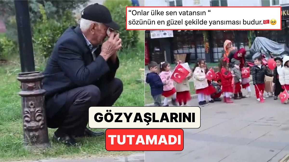 Elazığ'da Anaokulu Öğrencilerinin "Ölürüm Türkiyem" Türküsünü Dinleyen Yaşlı Adam Gözyaşlarını Tutamadı