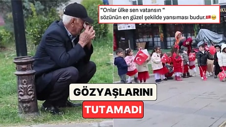 Elazığ'da Anaokulu Öğrencilerinin "Ölürüm Türkiyem" Türküsünü Dinleyen Yaşlı Adam Gözyaşlarını Tutamadı