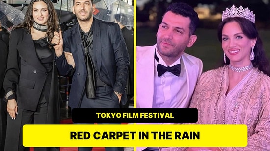 Murat Yıldırım And Iman Elbani Walk The Rainy Red Carpet At The Tokyo Film Festival