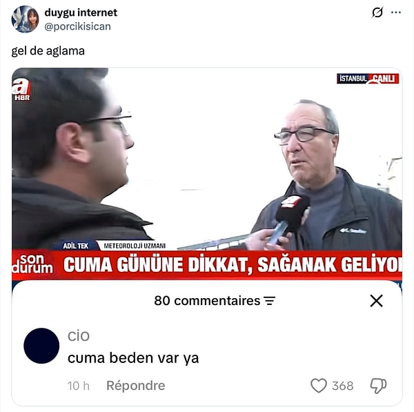 Cuma planı suya düştü.