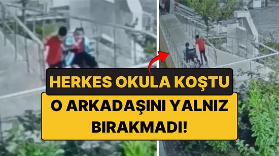 Sağanakta Tekerlekli Sandalyedeki Arkadaşına Yardıma Koşan Yusuf'a Ödül!