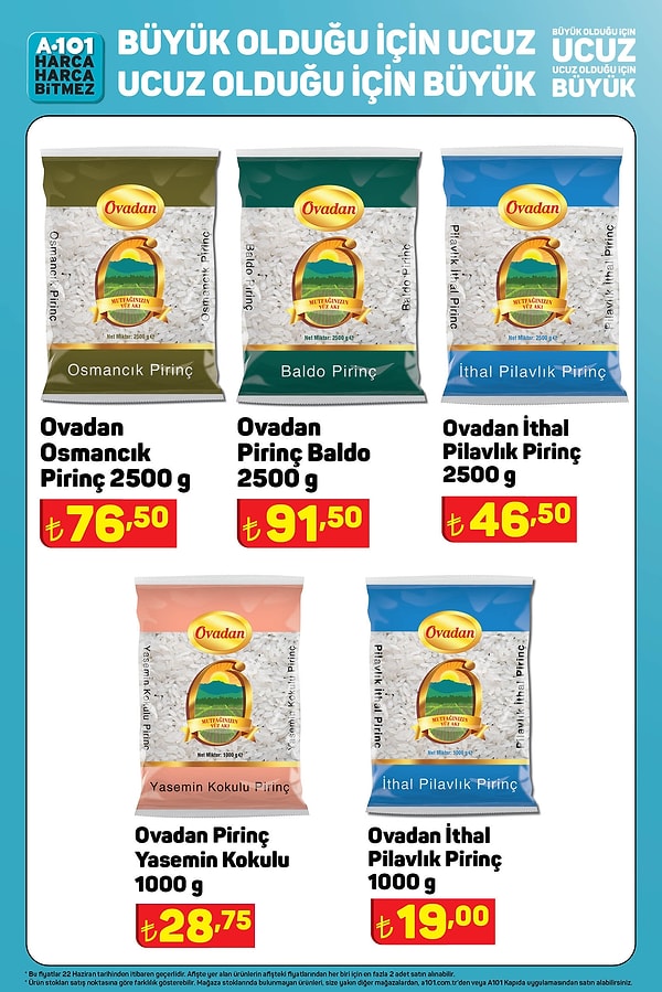 22 Haziran tarihinden itibaren geçerli;